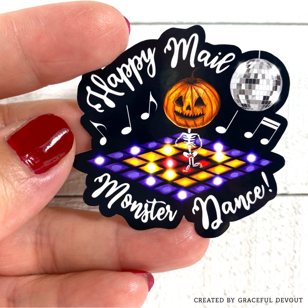 Happy Mail Monster Dance 2" (inches) 48ct.) Stickers - Picture 4 of 4
